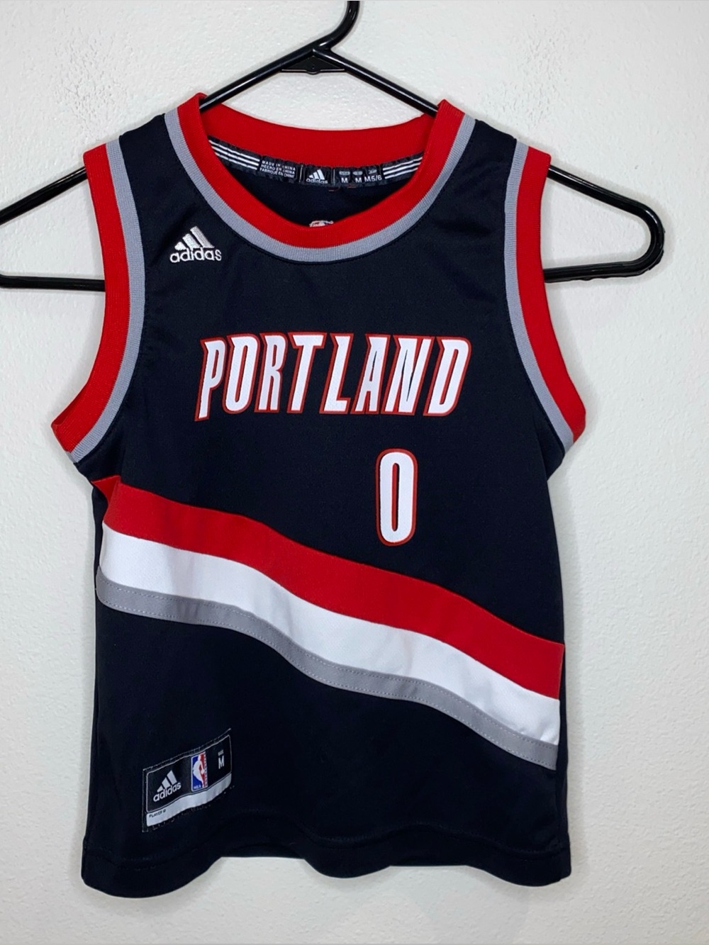 Adidas Portland Trail Blazers Damian Lillard Jersey #0 Youth M 5/6 NBA
